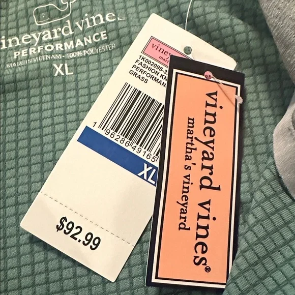 Men’s Vineyard Vines quarter zip Forest Green Pullover size XL NWT - Picture 4 of 10